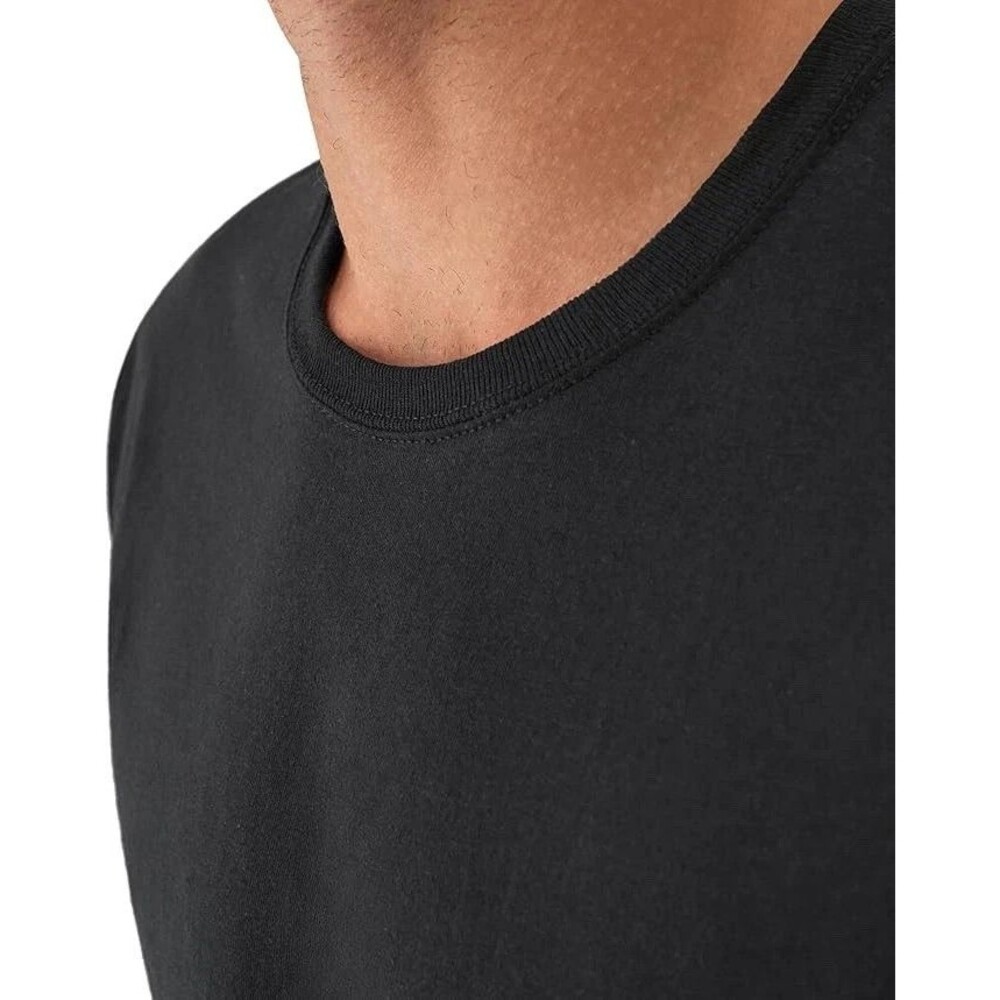 6 Pack Mens Stay-Tucked 100% Cotton Crew T-Shirts, Best Undershirts Medium Black - Picture 4 of 4